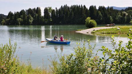 Ruderboot fahren auf dem Lechsee