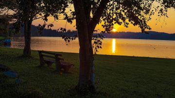 Sonnenuntergang am Lechsee
